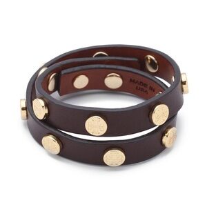 ✨ NWOT Tory Burch Mahogany and Gold Double Wrap Bracelet ✨